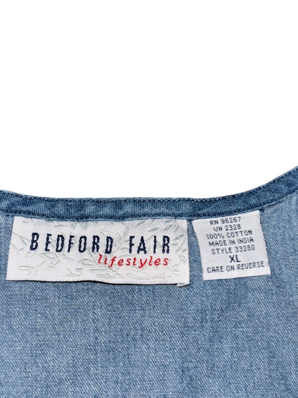 Bedford Fair Lifestyles XL Denim Sleeveless Maxi Dress Giraffes - Picture 5 of 7